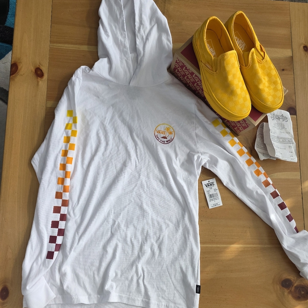 VANS Shoes Size 6.5 W & Hooded Pullover Shirt Size L